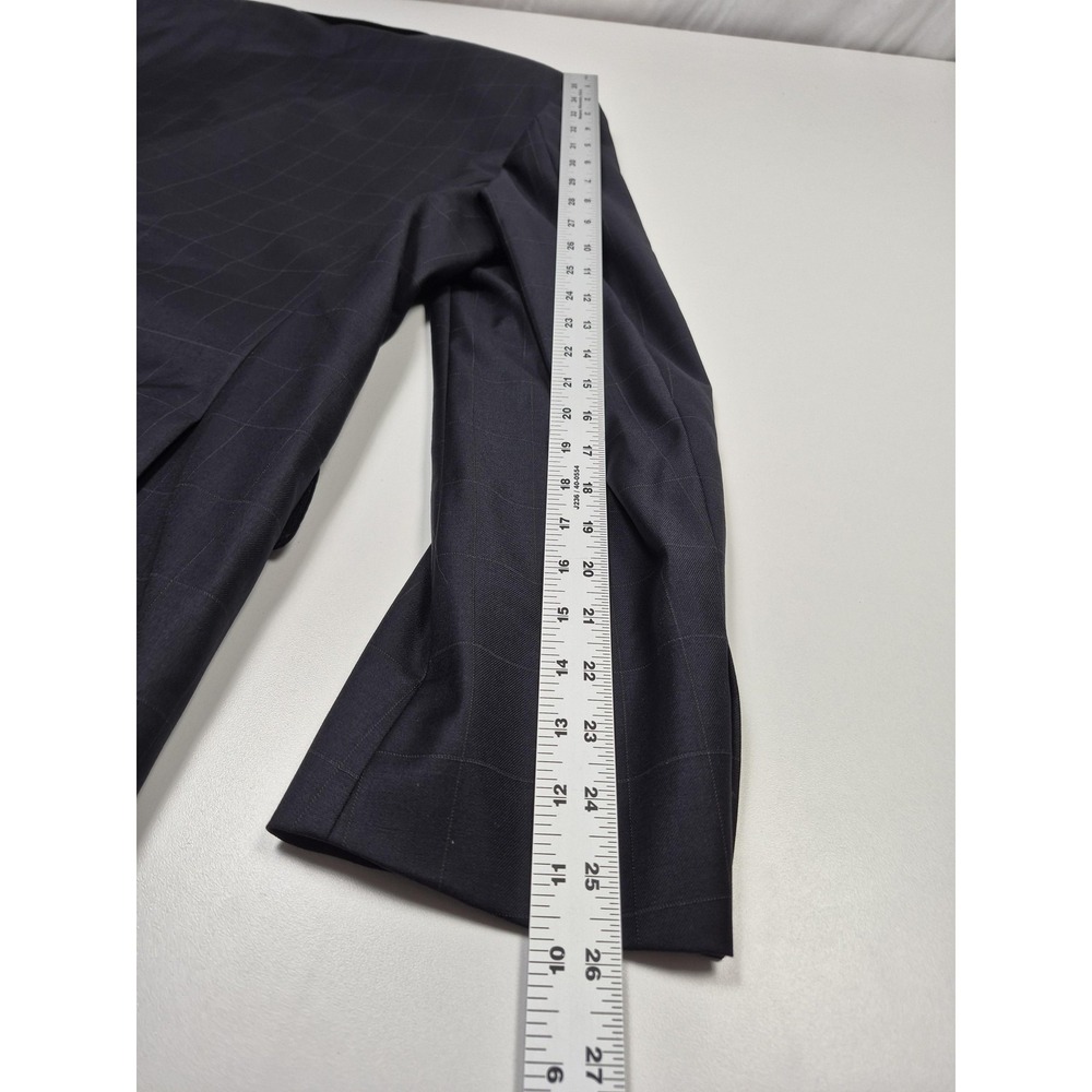 Roberto Zanieri Suit Mens 44R Blue Wool Super 140s Check 2 Piece 38x36 Italy NWT - Picture 10 of 16
